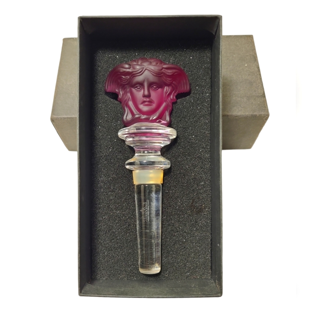 Versace Crystal Medusa Bottle Stopper for Rosenthal, N.I.B.